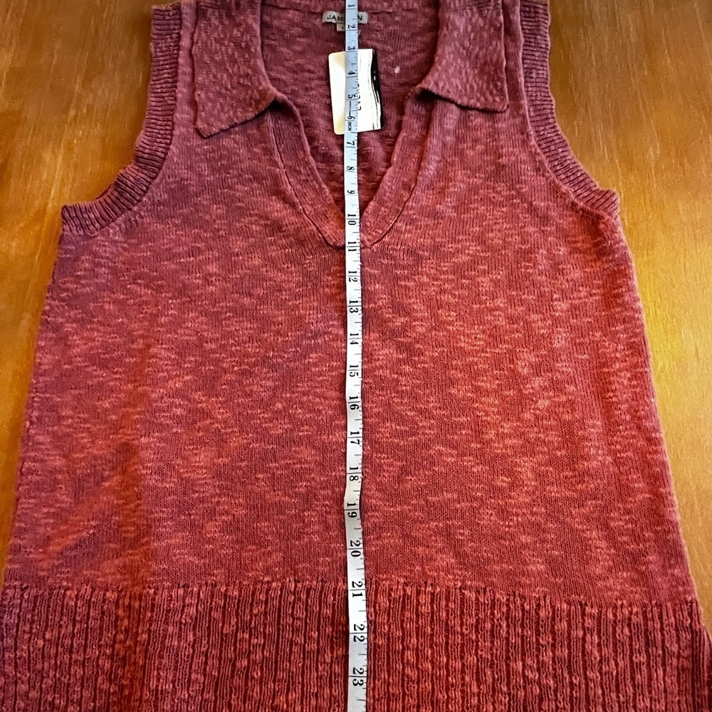 Evereve Jamison women’s pink Becca collar polo pullover top knit split V-neck L - Picture 10 of 11